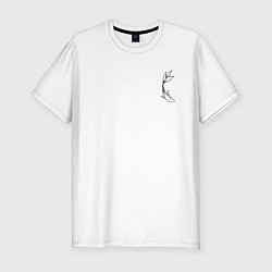 Футболка slim-fit Черная рыбка для пары, цвет: белый