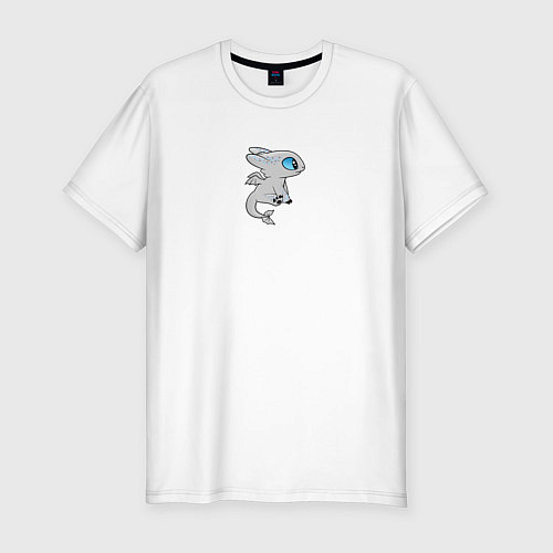 Мужская slim-футболка Дневная фурия парный дракон / Белый – фото 1