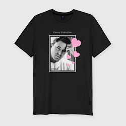 Футболка slim-fit Ченнинг Тейтум краш с сердечками, цвет: черный