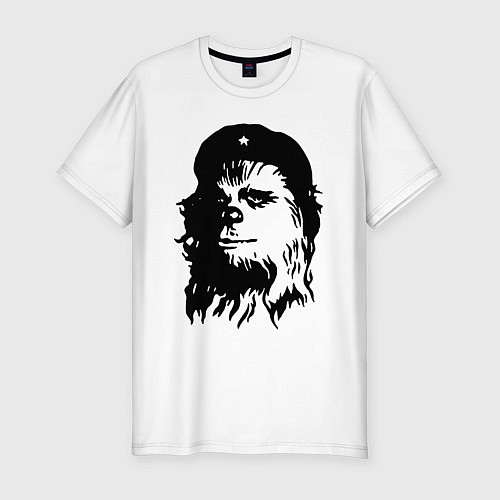 Мужская slim-футболка Star wars - Chewie Guevara / Белый – фото 1