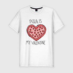 Футболка slim-fit Pizza for valentine, цвет: белый