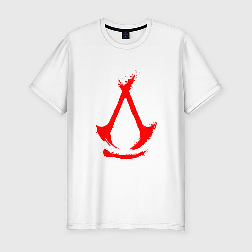 Мужская slim-футболка Assassins creed - shadows logotype / Белый – фото 1