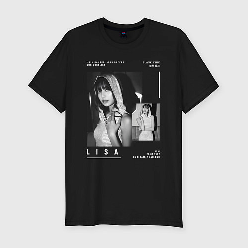 Мужская slim-футболка Lisa Blackpink / Черный – фото 1