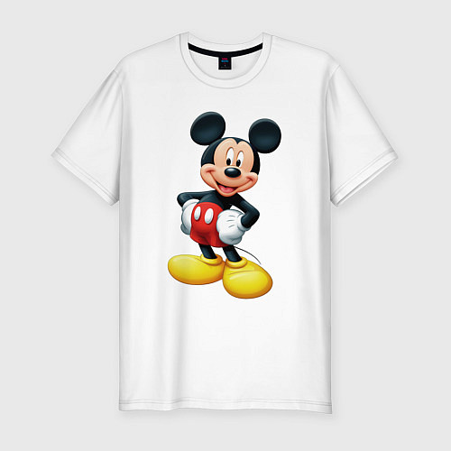 Мужская slim-футболка Микки - мышь / Белый – фото 1