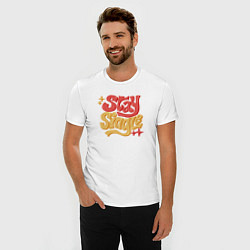 Футболка slim-fit Stay single, цвет: белый — фото 2