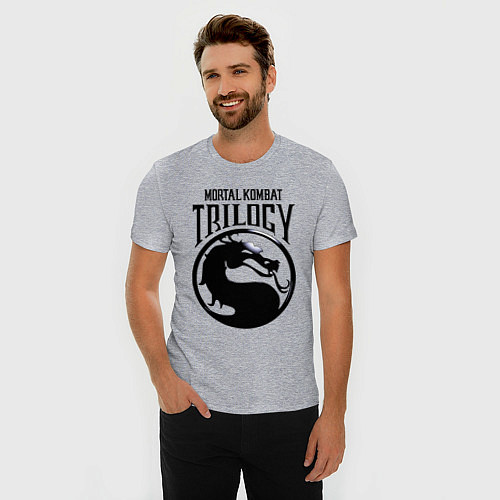 Мужская slim-футболка Mortal kombat trilogy / Меланж – фото 3
