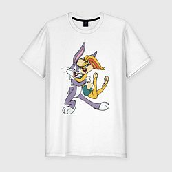 Футболка slim-fit Bugs Bunny - Lola Bunny, цвет: белый