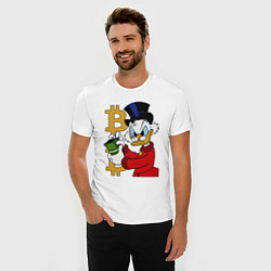 Футболка slim-fit Duck tales - Scrooge bitcoin, цвет: белый — фото 2