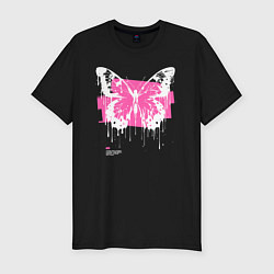 Футболка slim-fit Emo butterfly with splashes of paint, цвет: черный