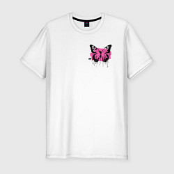 Футболка slim-fit Butterfly graffiti, цвет: белый