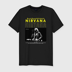 Футболка slim-fit Курт Кобейн Nirvana, цвет: черный