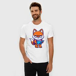 Футболка slim-fit Лисичка с книгой, цвет: белый — фото 2