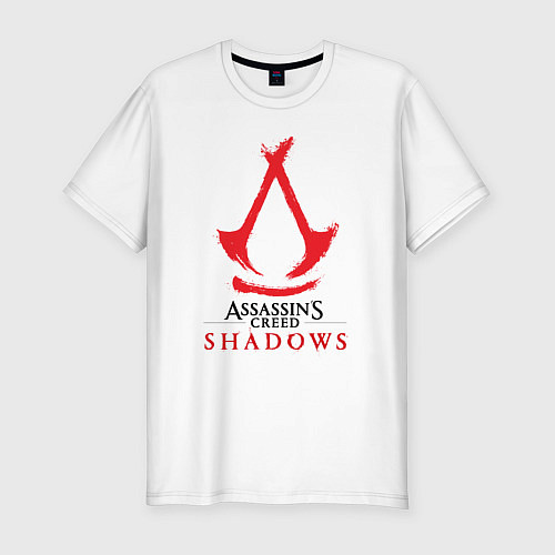 Мужская slim-футболка Assassins Creed Shadows - badge / Белый – фото 1