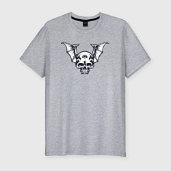 Футболка slim-fit Bat skull, цвет: меланж