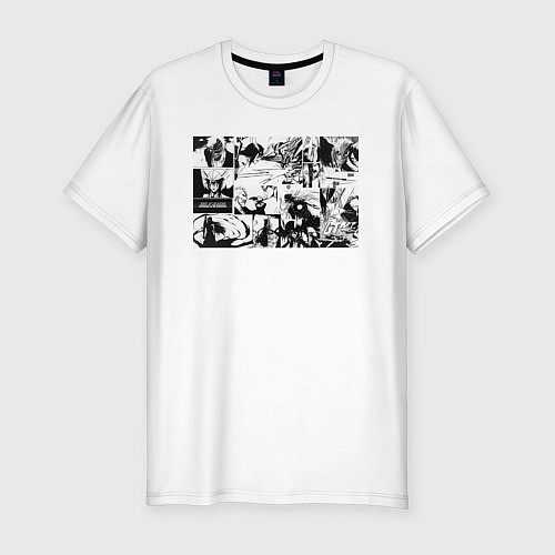 Мужская slim-футболка Блич арт / Белый – фото 1