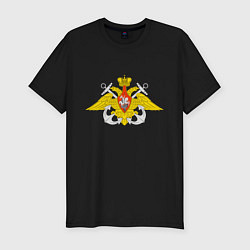 Футболка slim-fit Военно-морской флот: орёл, цвет: черный
