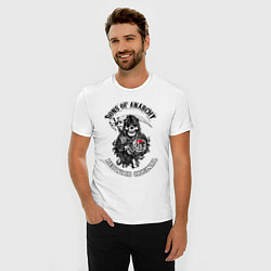 Футболка slim-fit Сыны анархии - logo, цвет: белый — фото 2