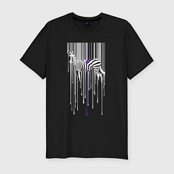 Футболка slim-fit Штрихкод зебра, цвет: черный