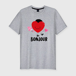 Футболка slim-fit Бонжур, цвет: меланж