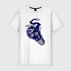 Футболка slim-fit Космическая лампочка, цвет: белый