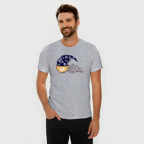 Мужская slim-футболка Кофейный космос / Меланж – фото 3