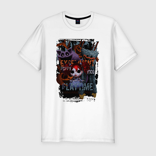 Мужская slim-футболка Монстры Poppy Playtime / Белый – фото 1