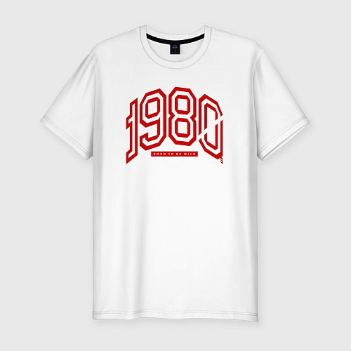 Мужская slim-футболка 1980s: born to be wild / Белый – фото 1