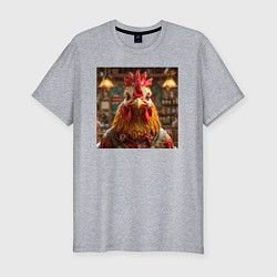 Футболка slim-fit Петух, цвет: меланж