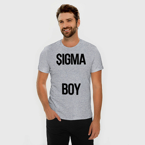 Мужская slim-футболка Сигма / Меланж – фото 3