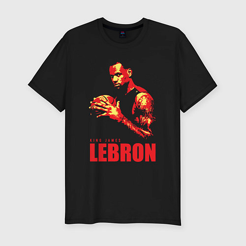 Мужская slim-футболка King James Lebron / Черный – фото 1