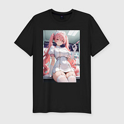 Футболка slim-fit Медсестричка сделает тебе укол любви, цвет: черный