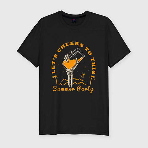 Мужская slim-футболка Summer party / Черный – фото 1