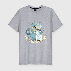 Футболка slim-fit Bander and Rick - space alcoholics, цвет: меланж