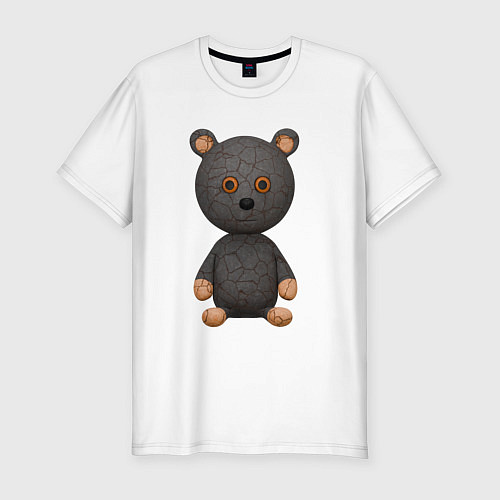 Мужская slim-футболка Плюшевый медведь игрушка / Белый – фото 1
