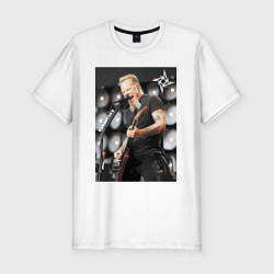 Футболка slim-fit James Alan Hatfield - Metallica, цвет: белый