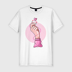 Футболка slim-fit Сердечко, цвет: белый