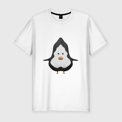 Мужская slim-футболка Cartoon penguin character / Белый – фото 1