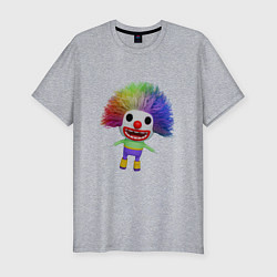Футболка slim-fit Cartoon clown colorful hair, цвет: меланж