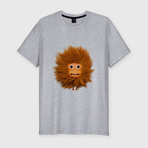Мужская slim-футболка Funny cartoon monster / Меланж – фото 1