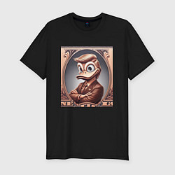 Футболка slim-fit Дональд Дак-Трамп на денежной купюре, цвет: черный