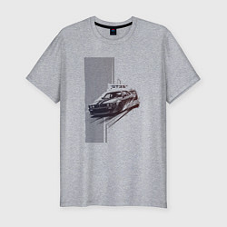 Футболка slim-fit Спорткар для уличной гонки, цвет: меланж