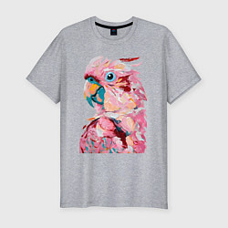 Футболка slim-fit Розовый попугай, цвет: меланж