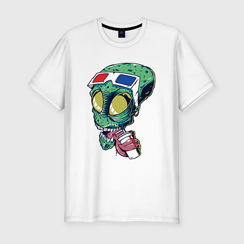 Мужская slim-футболка Пришелец в кино / Белый – фото 1