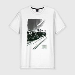 Футболка slim-fit Гоночный спорткар, цвет: белый
