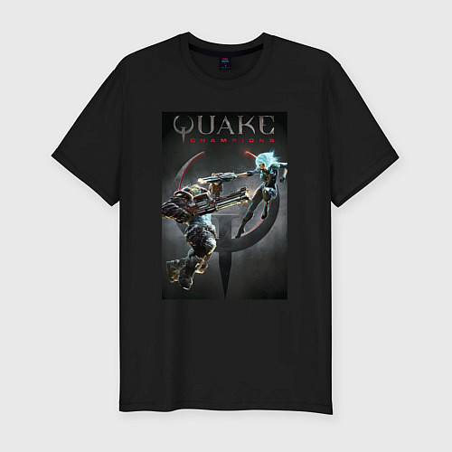 Мужская slim-футболка Quake champions - NYX and Sorlag / Черный – фото 1