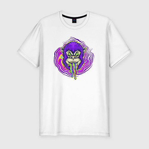 Мужская slim-футболка Purple monkey / Белый – фото 1