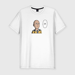 Футболка slim-fit Ванпанчмен ок, цвет: белый