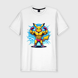 Мужская slim-футболка Big Pikachu
