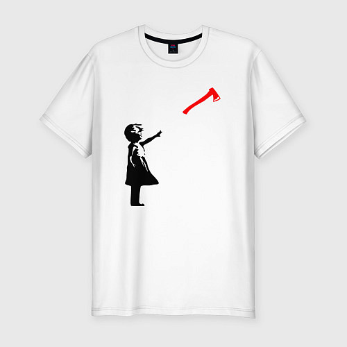Мужская slim-футболка Девочка и топор / Белый – фото 1