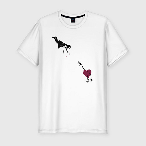 Мужская slim-футболка Отпуская сердце / Белый – фото 1